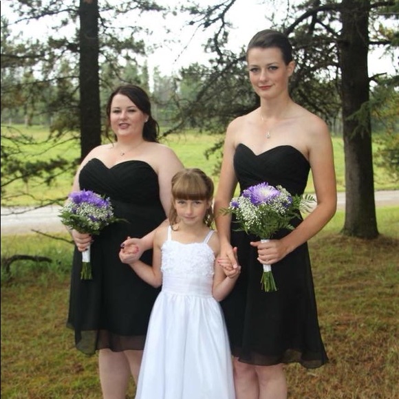 Size 24 Black Strapless Bridesmaids Dress - Picture 2 of 3